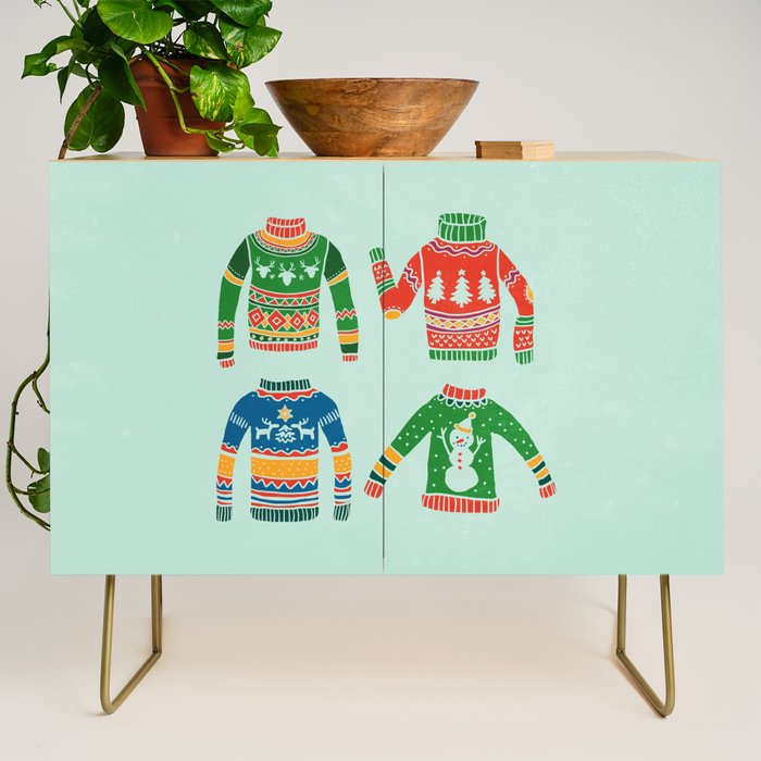 Vintage Ugly Christmas Sweaters: Mint Green Edition Credenza Gallery Image 1