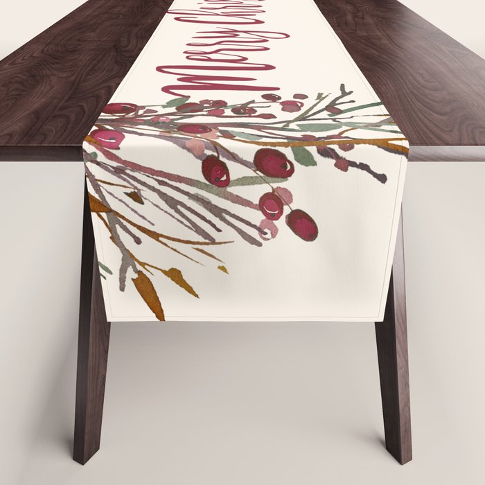 Merry Christmas Wreath Table Runner Gallery Image 1