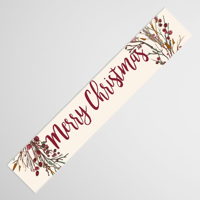 Merry Christmas Wreath Table Runner Gallery Image 3