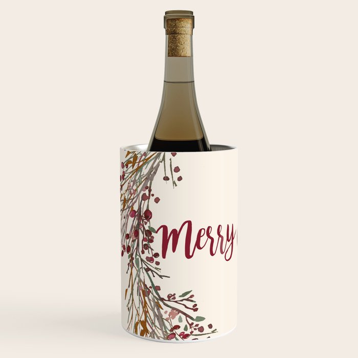 Merry Christmas Wreath Wine Chiller Gallery Image 2