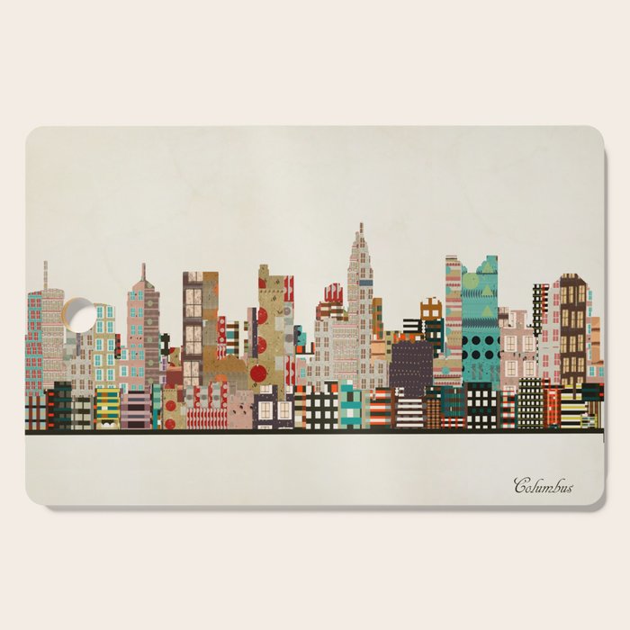 columbus skyline Cutting Board Gallery Image 1