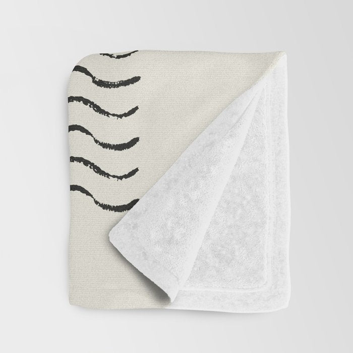 Ocean wave gold sunrise - mid century style Throw Blanket Gallery Image 3