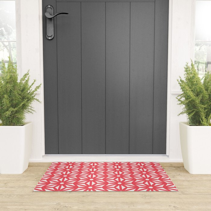 Asanoha Pattern - Coral Welcome Mat Gallery Image 3