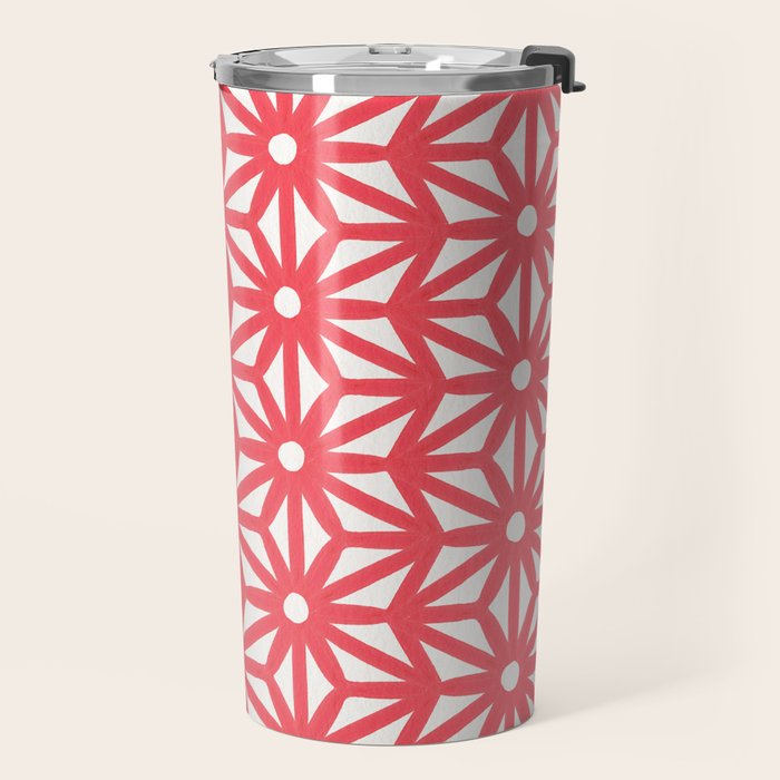Asanoha Pattern - Coral Travel Mug Gallery Image 2