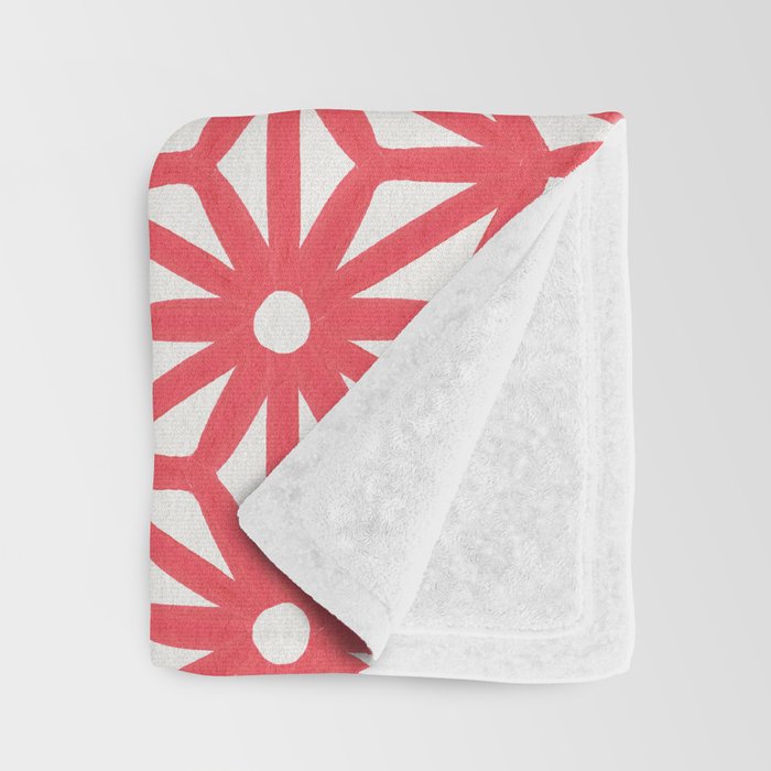 Asanoha Pattern - Coral Throw Blanket Gallery Image 3