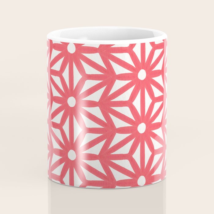 Asanoha Pattern - Coral Coffee Mug Gallery Image 4
