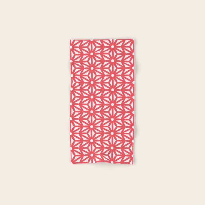 Asanoha Pattern - Coral Towels Gallery Image 1