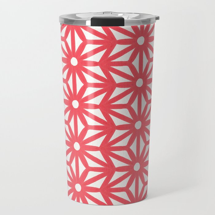 Asanoha Pattern - Coral Travel Mug Gallery Image 1