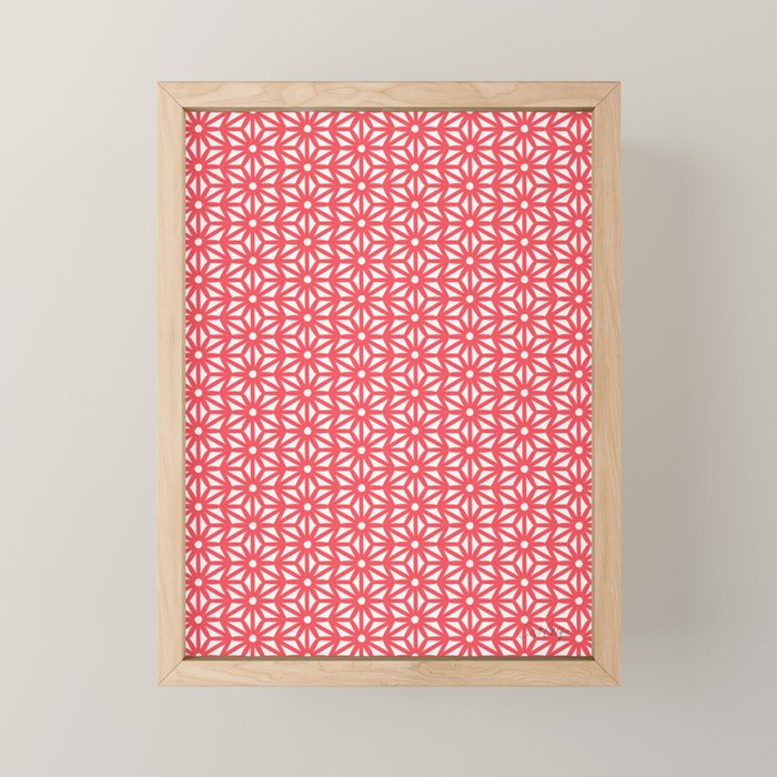 Asanoha Pattern - Coral Mini Art Print Gallery Image 1