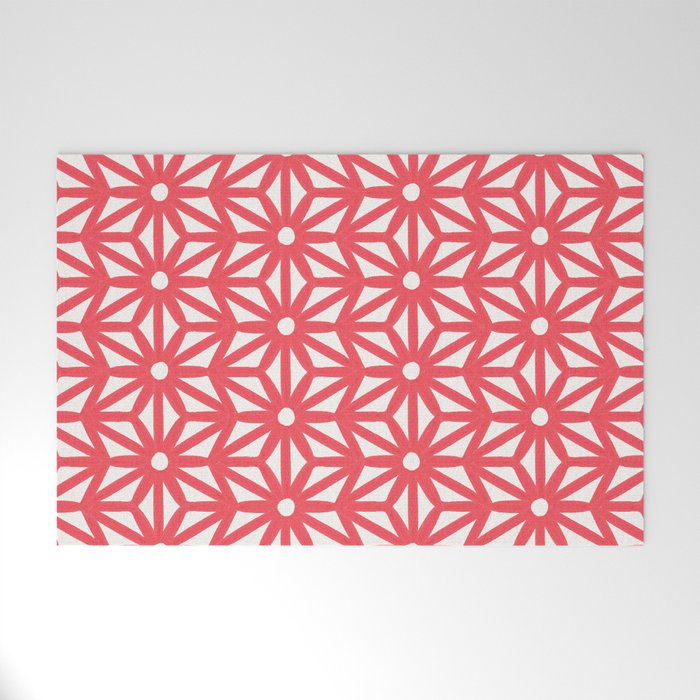 Asanoha Pattern - Coral Welcome Mat Gallery Image 1