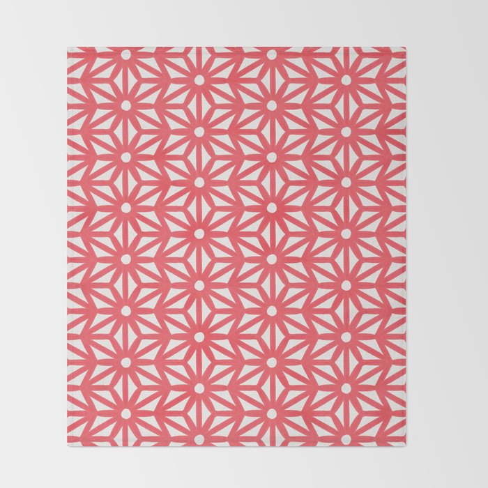 Asanoha Pattern - Coral Throw Blanket Gallery Image 2