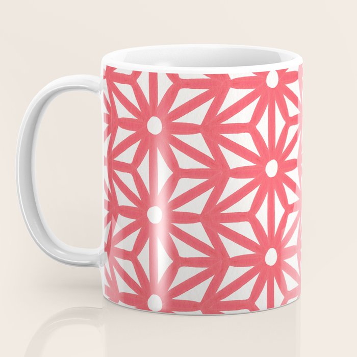 Asanoha Pattern - Coral Coffee Mug Gallery Image 3