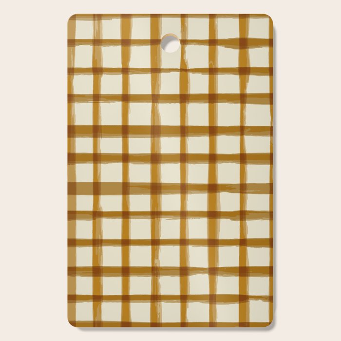 Spring Cottage Gingham - Vintage Yellow Cutting Board Gallery Image 1