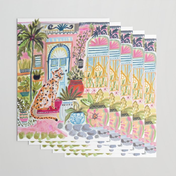 Cheetah in the City Pink Wrapping Paper Gallery Image 3