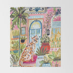 Cheetah in the City Pink Throw Blanket Gallery Image 2