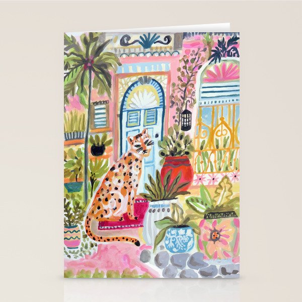Cheetah in the City Pink Stationery Card Gallery Image 2