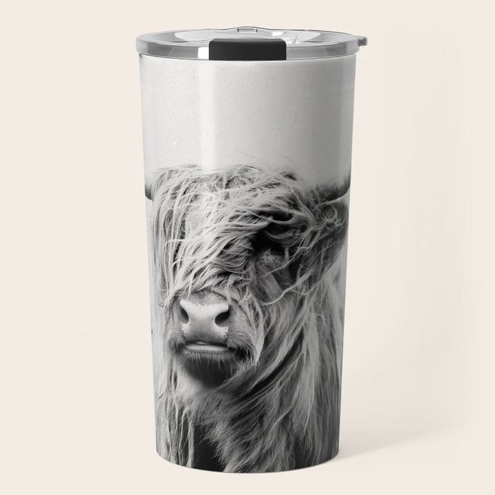 portrait of a highland cow Travel Mug Gallery Image 1