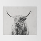portrait of a highland cow Throw Blanket Gallery Image 2
