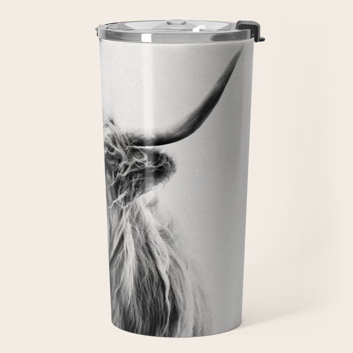 portrait of a highland cow Travel Mug Gallery Image 2