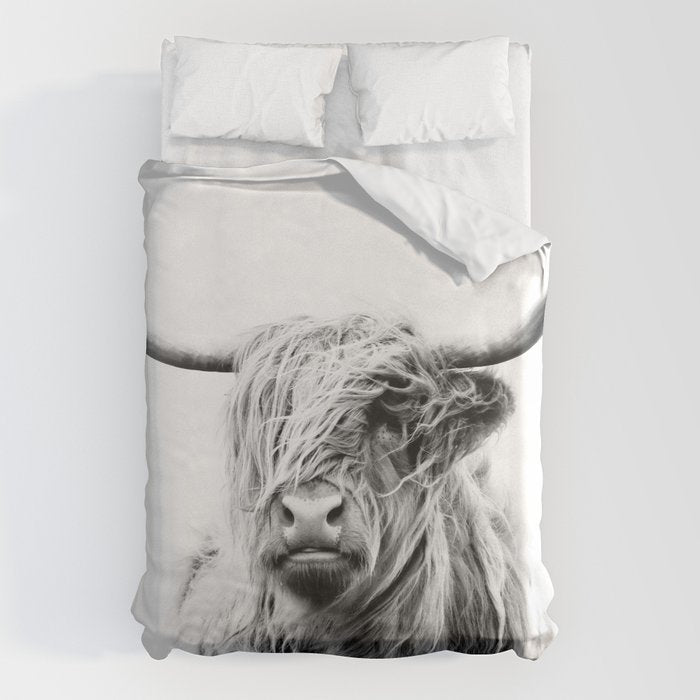 portrait of a highland cow Duvet Cover Gallery Image 6