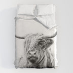 portrait of a highland cow Duvet Cover Gallery Image 6