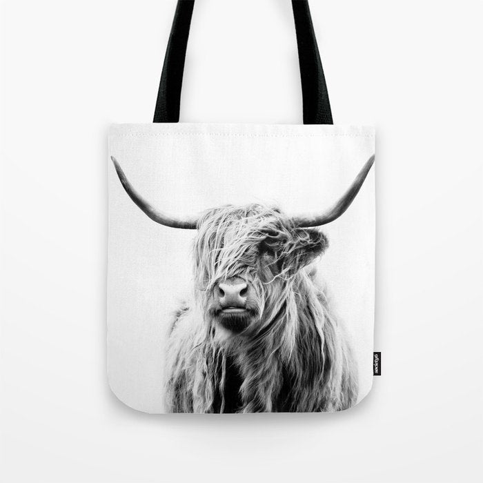 portrait of a highland cow Tote Bag Gallery Image 1