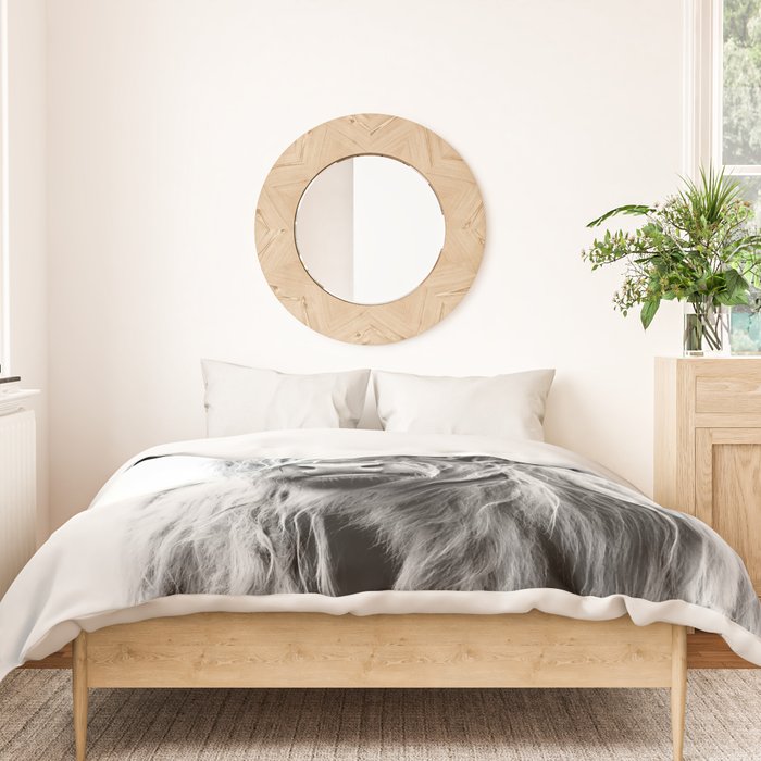 portrait of a highland cow Duvet Cover Gallery Image 3