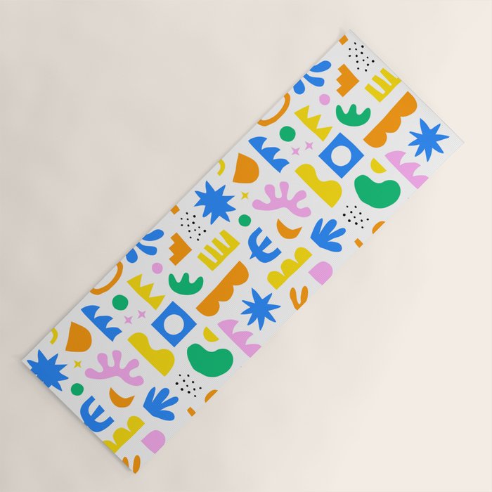 Colorful abstract organic shape art pattern Yoga Mat Gallery Image 1