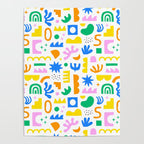 Colorful abstract organic shape art pattern Poster Gallery Image 4