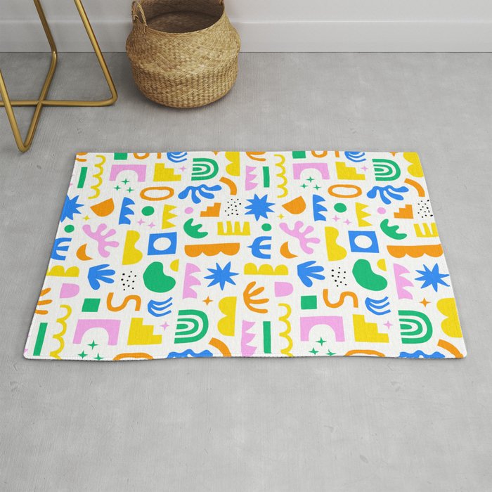 Colorful abstract organic shape art pattern Rug Gallery Image 1