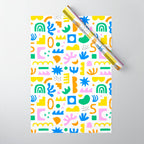 Colorful abstract organic shape art pattern Wrapping Paper Gallery Image 1