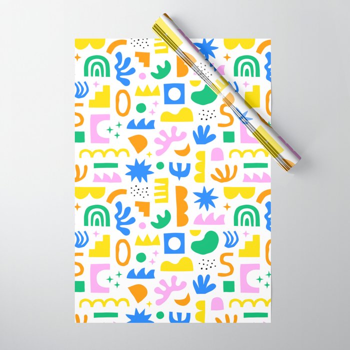 Colorful abstract organic shape art pattern Wrapping Paper Gallery Image 1