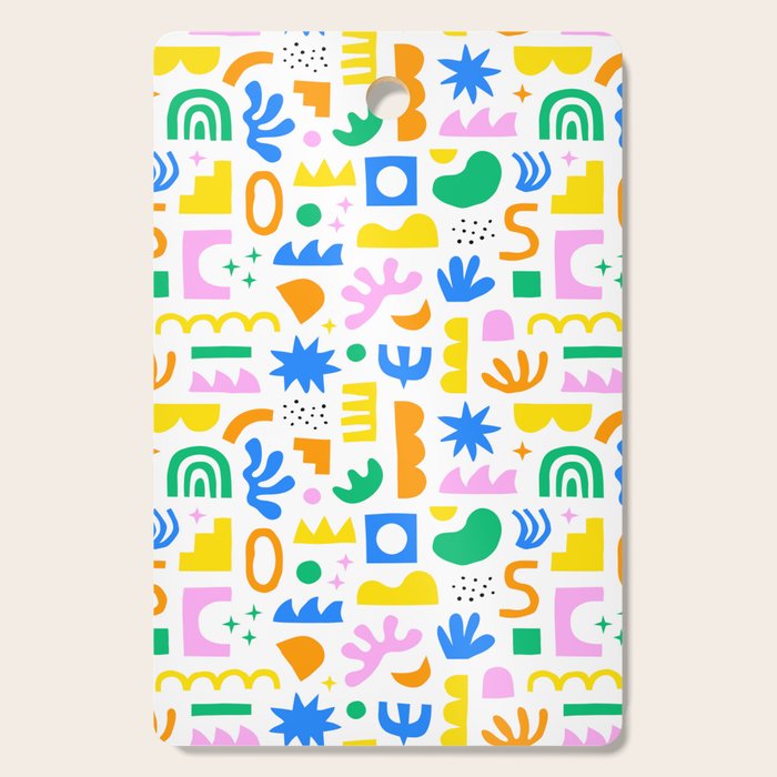 Colorful abstract organic shape art pattern Cutting Board Gallery Image 1