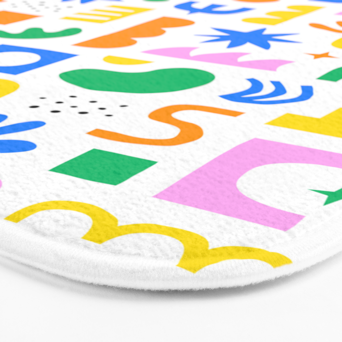 Colorful abstract organic shape art pattern Bath Mat Gallery Image 3
