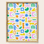 Colorful abstract organic shape art pattern Serving Tray Gallery Image 1