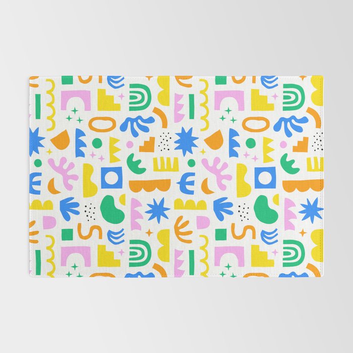Colorful abstract organic shape art pattern Rug Gallery Image 2