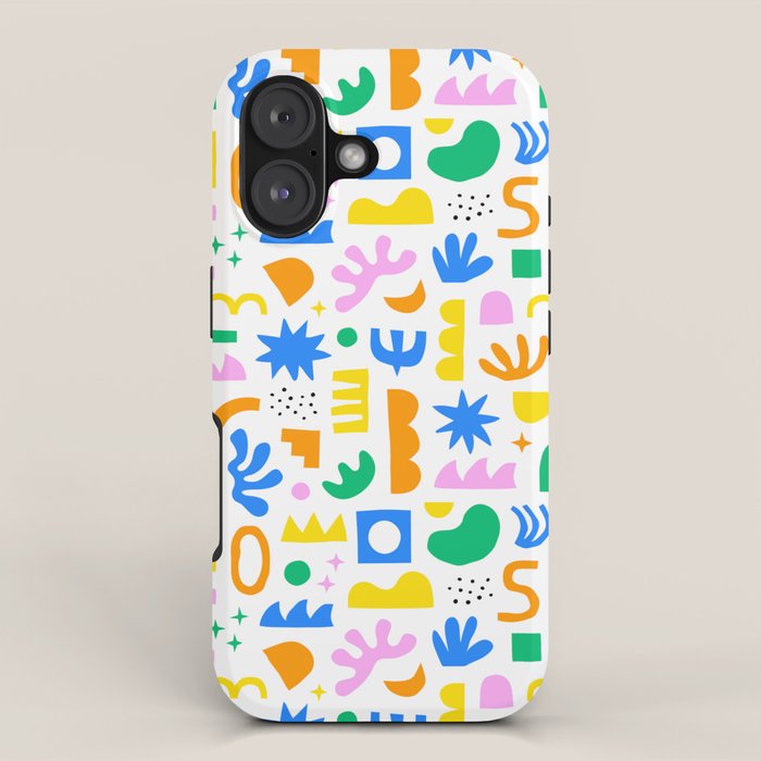 Colorful abstract organic shape art pattern iPhone Case Gallery Image 1