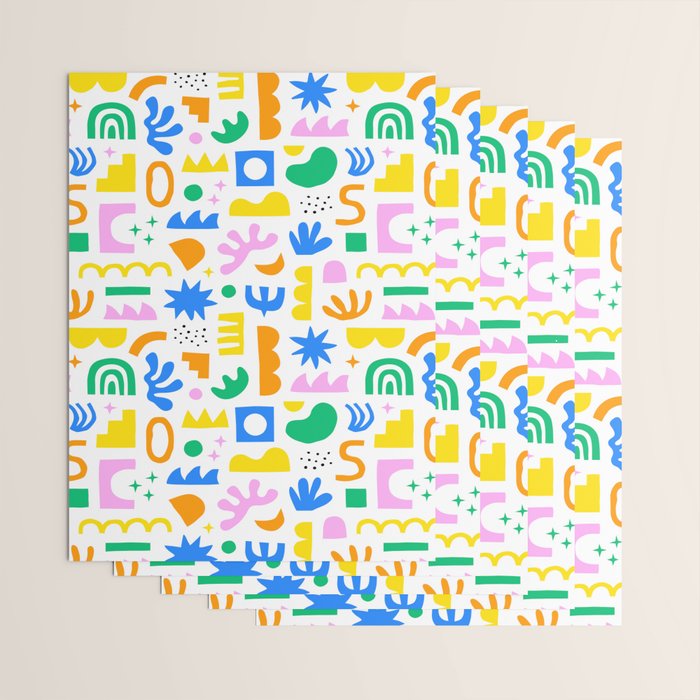 Colorful abstract organic shape art pattern Wrapping Paper Gallery Image 3