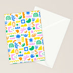 Colorful abstract organic shape art pattern Stationery Card Gallery Image 2