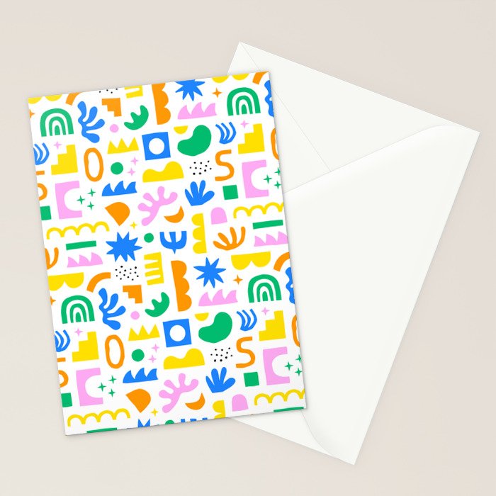 Colorful abstract organic shape art pattern Stationery Card Gallery Image 2