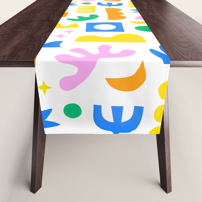 Colorful abstract organic shape art pattern Table Runner Gallery Image 1