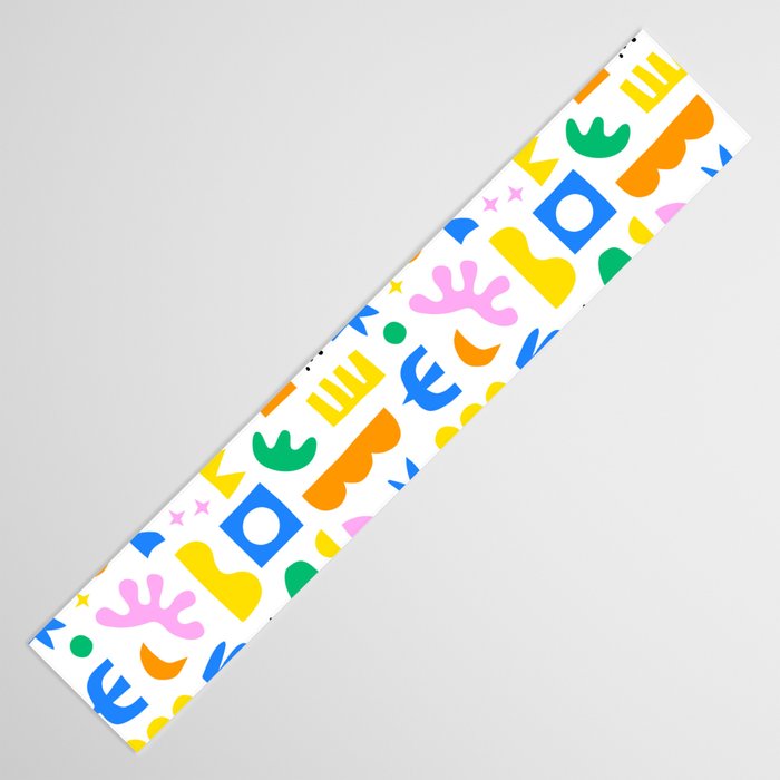 Colorful abstract organic shape art pattern Table Runner Gallery Image 3