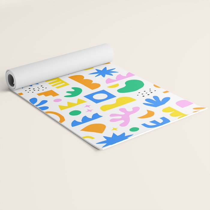 Colorful abstract organic shape art pattern Yoga Mat Gallery Image 2