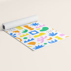 Colorful abstract organic shape art pattern Yoga Mat Gallery Image 2