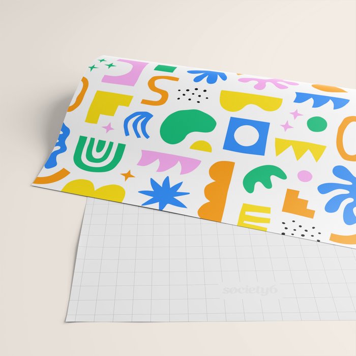 Colorful abstract organic shape art pattern Wrapping Paper Gallery Image 2