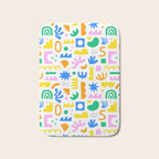 Colorful abstract organic shape art pattern Bath Mat Gallery Image 1