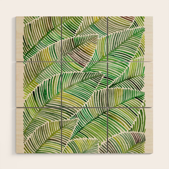 Tropical Green Wood Wall Art Gallery Image 1