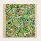 Tropical Green Wood Wall Art Gallery Image 1