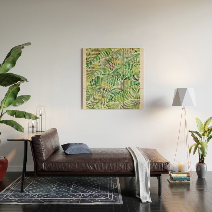 Tropical Green Wood Wall Art Gallery Image 2