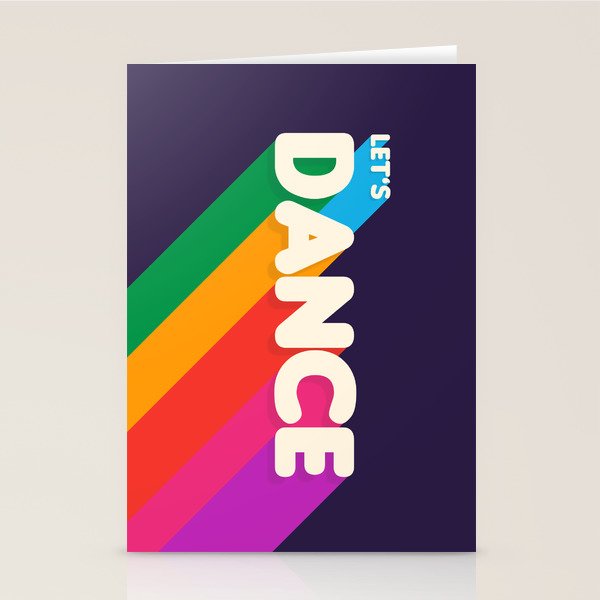 RAINBOW DANCE TYPOGRAPHY- let's dance Stationery Card Gallery Image 1